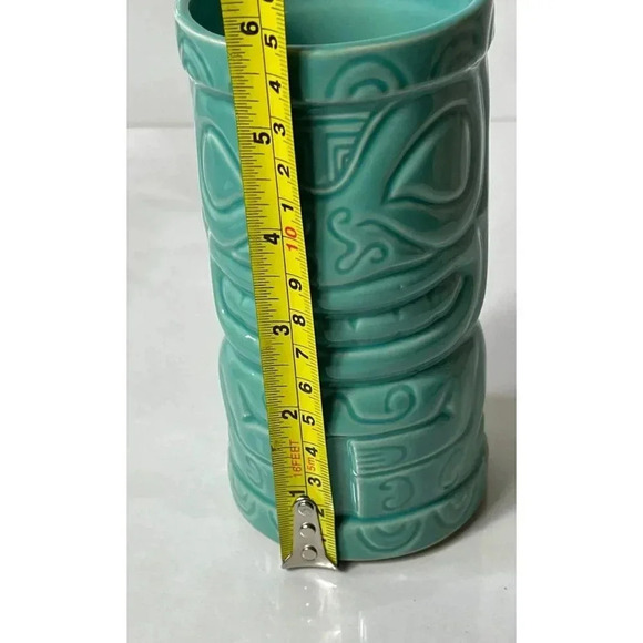 Malibu Ceramic Tiki Tropical Shot Glass Souvenir Green - Picture 3 of 8